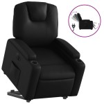 vidaXL Fotoliu rabatabil electric cu ridicare, negru, piele ecologică