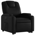 vidaXL Fotoliu rabatabil electric cu ridicare, negru, piele ecologică