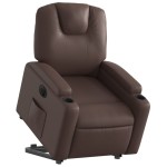 vidaXL Fotoliu rabatabil electric cu ridicare, maro, piele ecologică