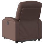 vidaXL Fotoliu rabatabil electric cu ridicare, maro, piele ecologică