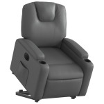 vidaXL Fotoliu rabatabil electric cu ridicare, gri, piele ecologică
