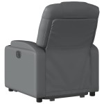 vidaXL Fotoliu rabatabil electric cu ridicare, gri, piele ecologică