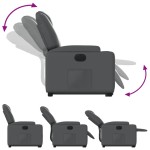 vidaXL Fotoliu rabatabil electric cu ridicare, gri, piele ecologică