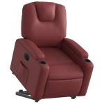 vidaXL Fotoliu rabatabil electric cu ridicare, roșu vin