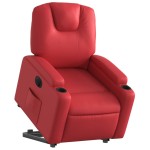 vidaXL Fotoliu rabatabil electric cu ridicare, roșu, piele ecologică