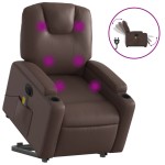 vidaXL Fotoliu electric masaj rabatabil cu ridicare, maro