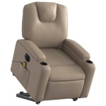 vidaXL Fotoliu electric masaj rabatabil cu ridicare, cappuccino