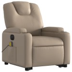 vidaXL Fotoliu electric masaj rabatabil cu ridicare, cappuccino