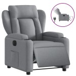 vidaXL Fotoliu rabatabil electric, gri deschis, textil