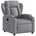 vidaXL Fotoliu rabatabil electric, gri deschis, textil