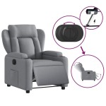 vidaXL Fotoliu rabatabil electric, gri deschis, textil
