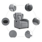 vidaXL Fotoliu rabatabil electric, gri deschis, textil