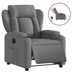 vidaXL Fotoliu rabatabil electric, gri închis, material textil
