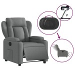 vidaXL Fotoliu rabatabil electric, gri închis, material textil