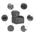 vidaXL Fotoliu rabatabil electric, gri închis, material textil