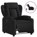 vidaXL Fotoliu rabatabil electric, negru, material textil