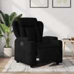 vidaXL Fotoliu rabatabil electric, negru, material textil