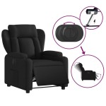 vidaXL Fotoliu rabatabil electric, negru, material textil