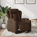 vidaXL Fotoliu rabatabil electric, maro, material textil