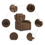 vidaXL Fotoliu rabatabil electric, maro, material textil