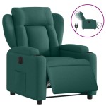vidaXL Fotoliu rabatabil electric, verde închis, material textil vidaXL Fotoliu rabatabil electric, verde închis, material textil