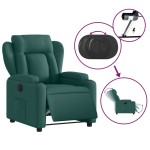 vidaXL Fotoliu rabatabil electric, verde închis, material textil vidaXL Fotoliu rabatabil electric, verde închis, material textil