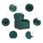 vidaXL Fotoliu rabatabil electric, verde închis, material textil vidaXL Fotoliu rabatabil electric, verde închis, material textil