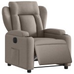 vidaXL Fotoliu rabatabil electric, gri taupe, material textil