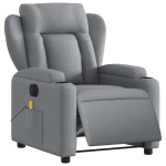 vidaXL Fotoliu electric de masaj rabatabil, gri deschis, microfibră