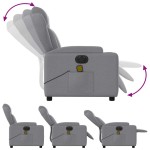 vidaXL Fotoliu electric de masaj rabatabil, gri deschis, microfibră