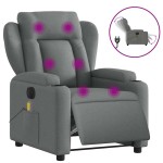 vidaXL Fotoliu electric de masaj rabatabil, gri închis, textil