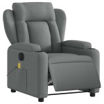 vidaXL Fotoliu electric de masaj rabatabil, gri închis, textil