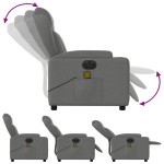 vidaXL Fotoliu electric de masaj rabatabil, gri închis, textil