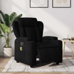vidaXL Fotoliu electric de masaj rabatabil, negru, textil vidaXL Fotoliu electric de masaj rabatabil, negru, textil