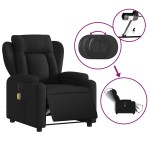 vidaXL Fotoliu electric de masaj rabatabil, negru, textil vidaXL Fotoliu electric de masaj rabatabil, negru, textil