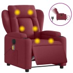 vidaXL Fotoliu electric de masaj rabatabil, roșu vin, textil vidaXL Fotoliu electric de masaj rabatabil, roșu vin, textil