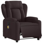 vidaXL Fotoliu electric de masaj rabatabil, maro închis, textil