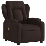 vidaXL Fotoliu electric de masaj rabatabil, maro închis, textil