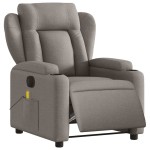 vidaXL Fotoliu electric de masaj rabatabil, gri taupe, textil