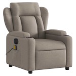 vidaXL Fotoliu electric de masaj rabatabil, gri taupe, textil