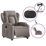 vidaXL Fotoliu electric de masaj rabatabil, gri taupe, textil