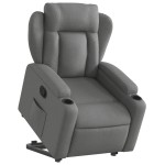 vidaXL Fotoliu rabatabil cu ridicare pe verticală, gri închis, textil