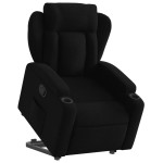 vidaXL Fotoliu rabatabil cu ridicare pe verticală, negru, textil
