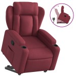 vidaXL Fotoliu rabatabil cu ridicare, roșu vin, material textil