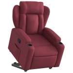 vidaXL Fotoliu rabatabil cu ridicare, roșu vin, material textil