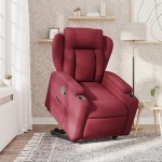 vidaXL Fotoliu rabatabil cu ridicare, roșu vin, material textil