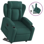 vidaXL Fotoliu rabatabil ridicare pe verticală, verde închis, textil vidaXL Fotoliu rabatabil ridicare pe verticală, verde închis, textil