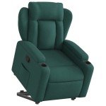 vidaXL Fotoliu rabatabil ridicare pe verticală, verde închis, textil vidaXL Fotoliu rabatabil ridicare pe verticală, verde închis, textil