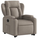 vidaXL Fotoliu rabatabil cu ridicare pe verticală, gri taupe, textil vidaXL Fotoliu rabatabil cu ridicare pe verticală, gri taupe, textil