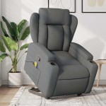vidaXL Fotoliu de masaj rabatabil cu ridicare, gri închis, textil vidaXL Fotoliu de masaj rabatabil cu ridicare, gri închis, textil